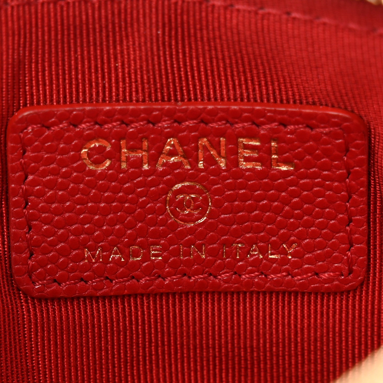 Chanel Caviar Quilted Small Cosmetic Case Red 6 of 10