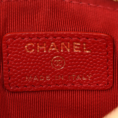 Chanel Caviar Quilted Small Cosmetic Case Red 6 of 10