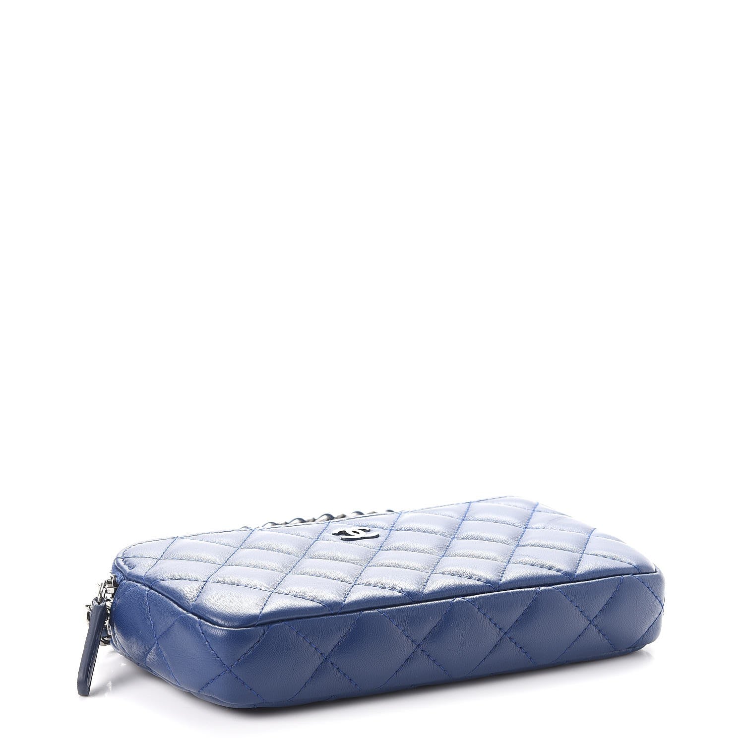 Chanel Lambskin Quilted Small Clutch With Chain Blue 5 of 10
