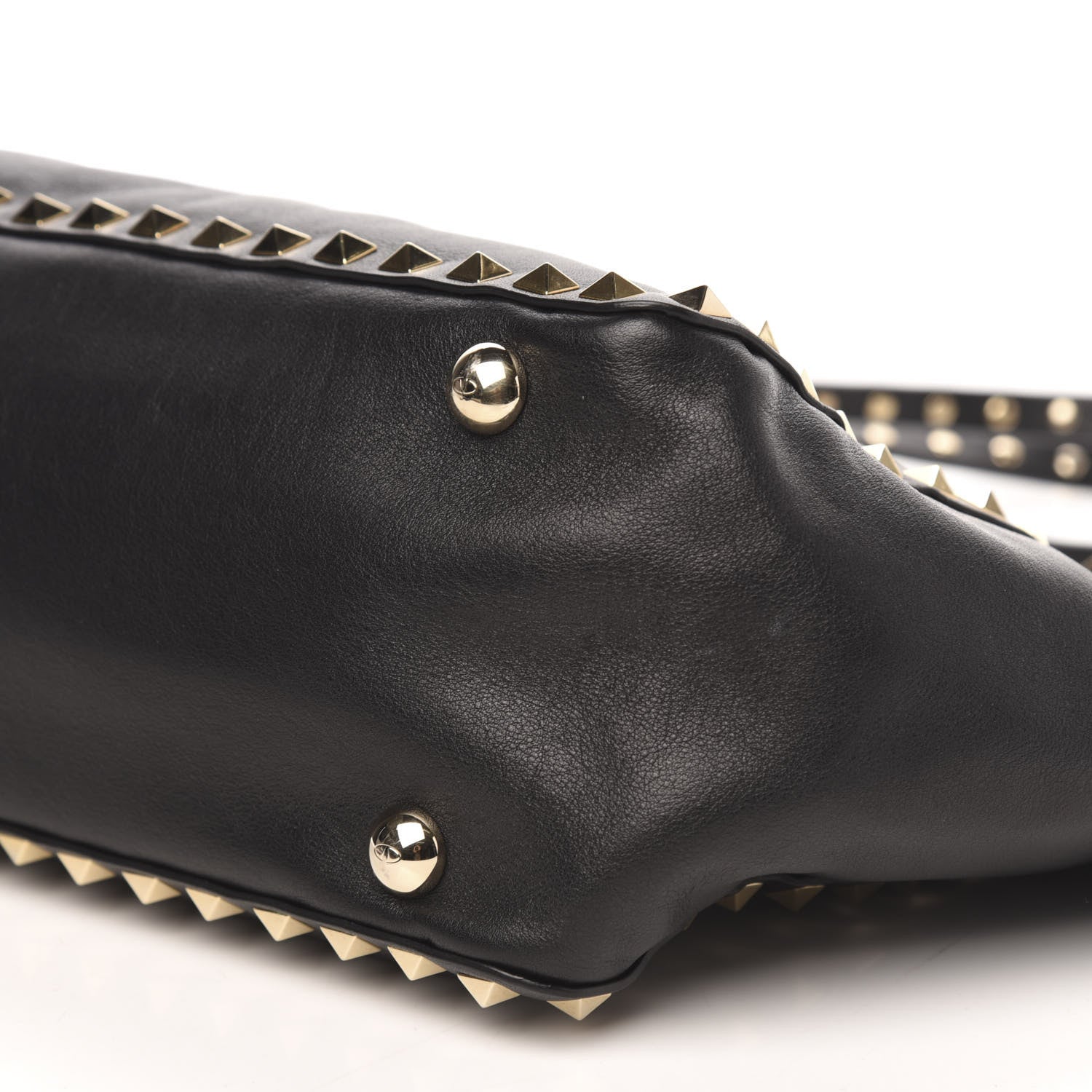 Valentino Garavani Vitello Small Rockstud Tote Black 8 of 8
