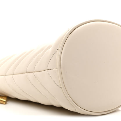 Gucci Calfskin Matelasse Mini GG Marmont 2.0 Bucket Bag White 9 of 10