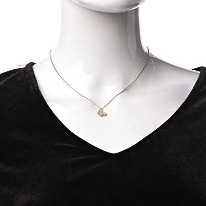 Van Cleef & Arpels 18K Yellow Gold Mother of Pearl Sweet Alhambra Butterfly Pendant Necklace 2 of 8