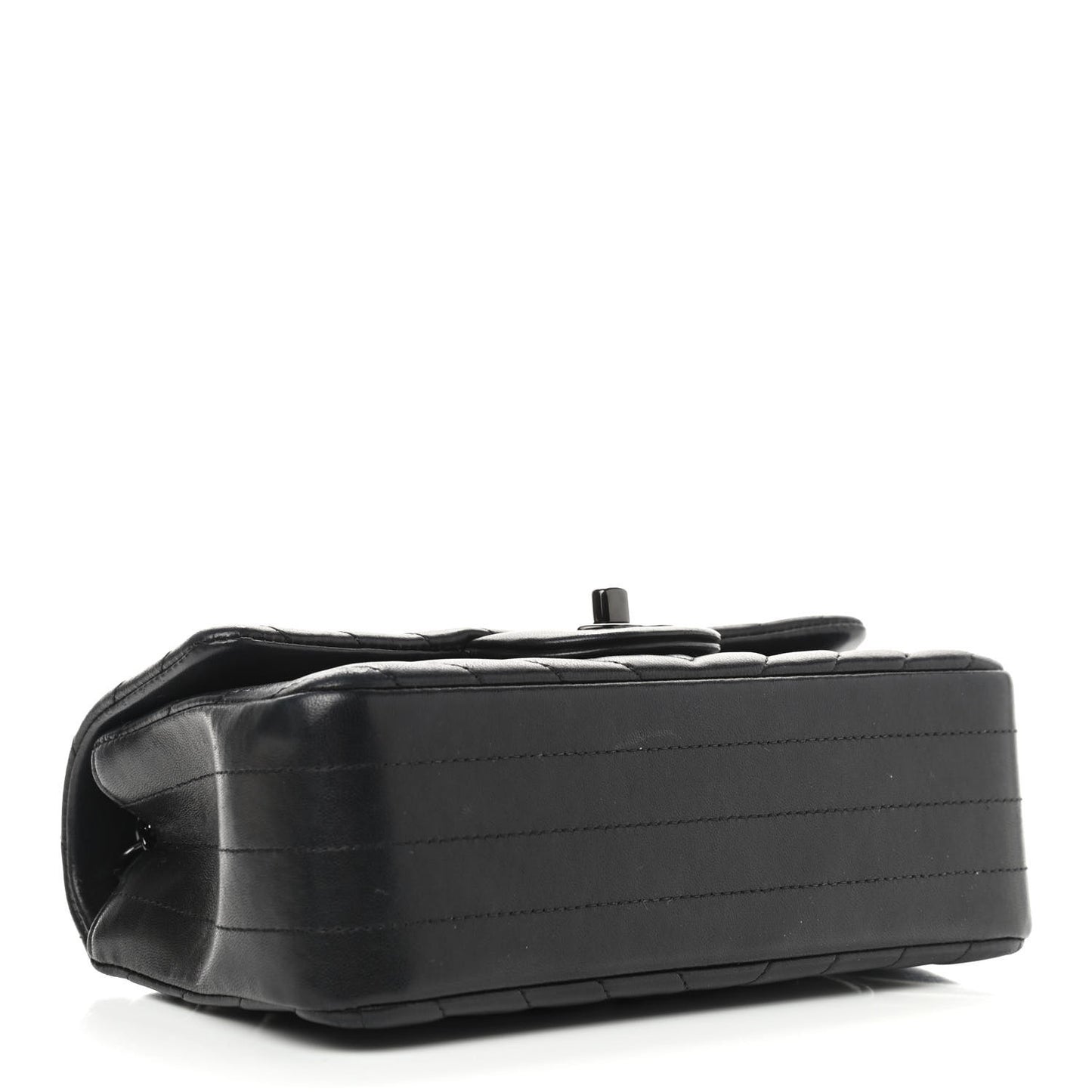 Lambskin Chevron Quilted Mini Rectangular Flap So Black