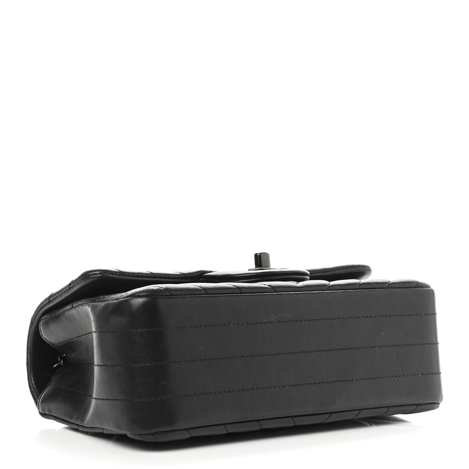 Chanel Lambskin Chevron Quilted Mini Rectangular Flap So Black 4 of 10