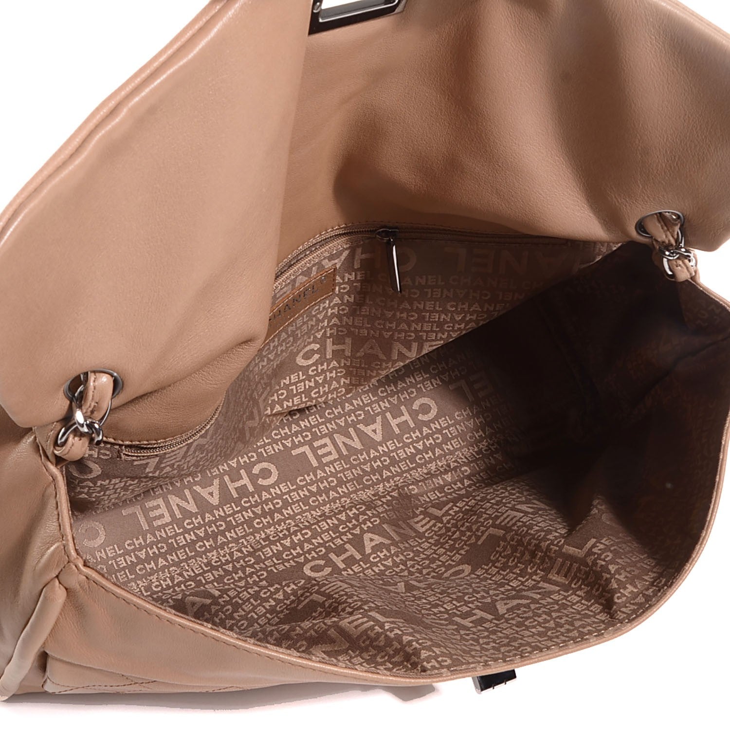 Chanel Lambskin Quilted Mademoiselle Jumbo Flap Beige 5 of 7