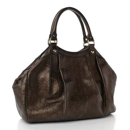 Gucci Metallic Guccissima Medium Sukey Tote Bronze 4 of 22