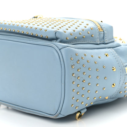MCM Calfskin Stud X-Mini Stark Bebe Boo Backpack Sky Blue 10 of 13