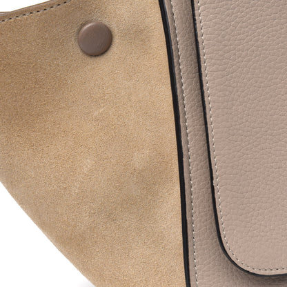 Celine Drummed Calfskin Suede Small Trapeze Dune 18 of 20