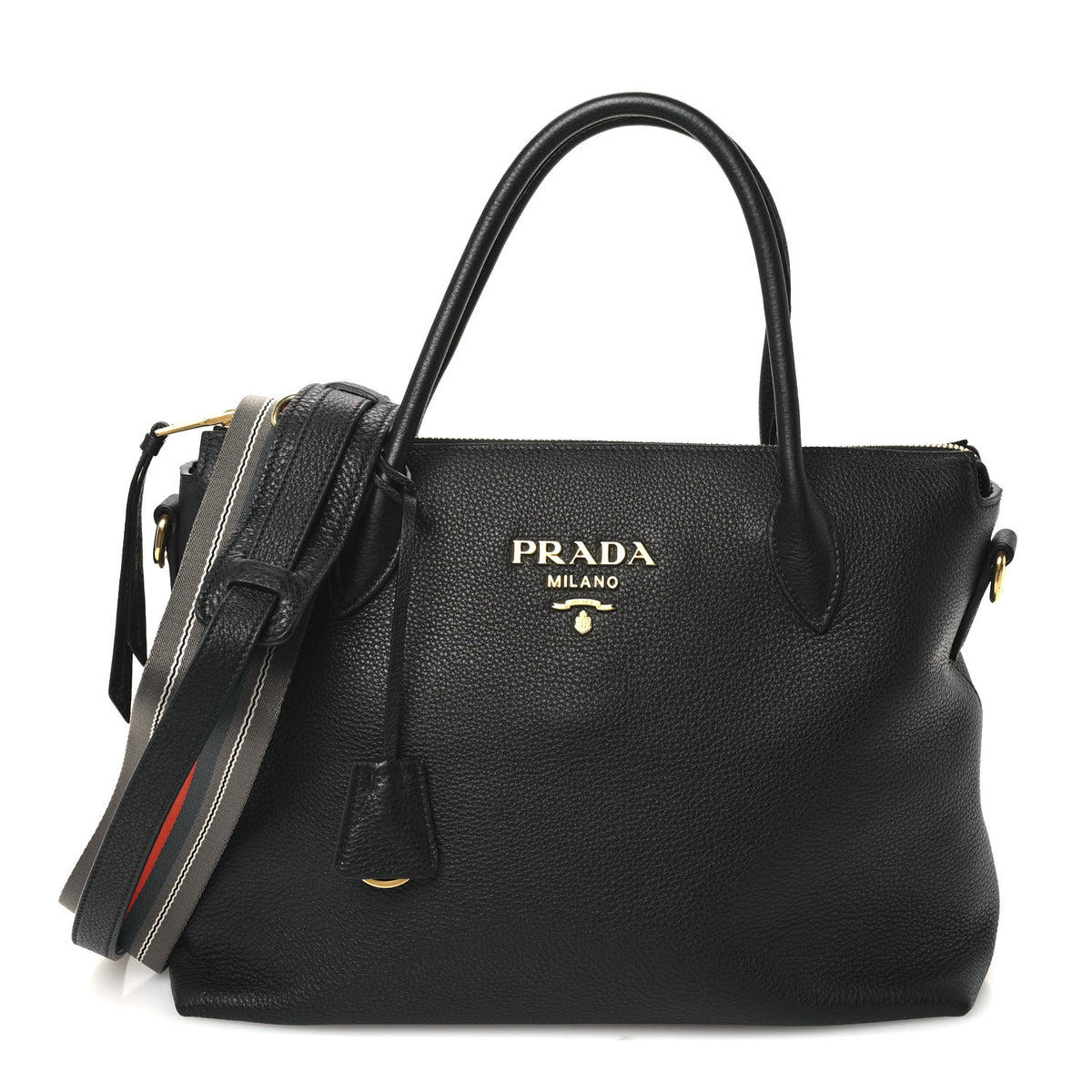 Vitello Daino Small Tote Black