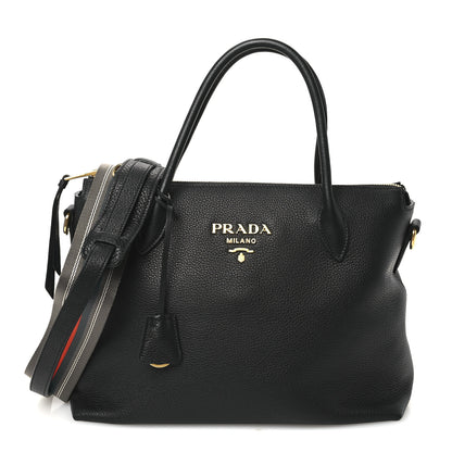 Prada Vitello Daino Small Tote Black 1 of 10