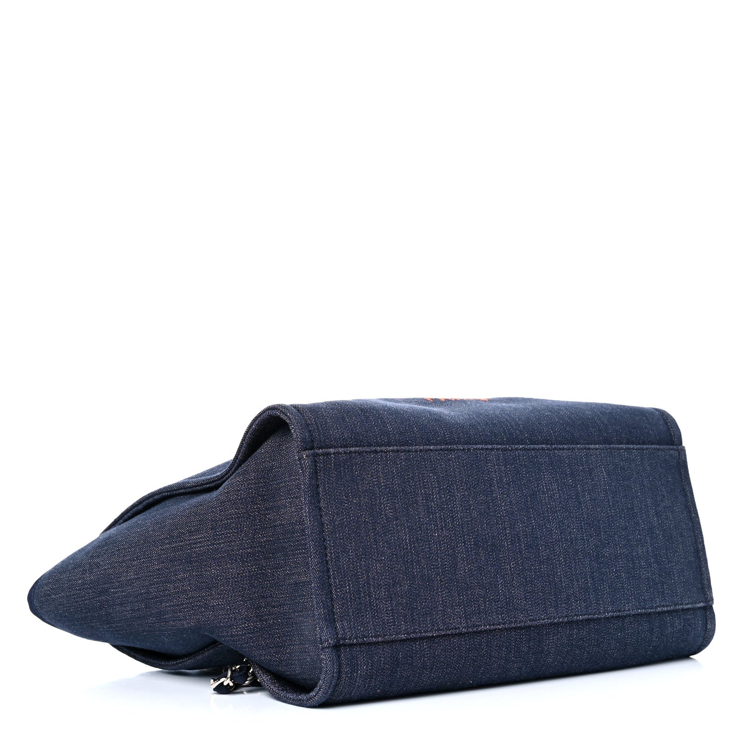 Denim Medium Deauville Tote Blue Orange