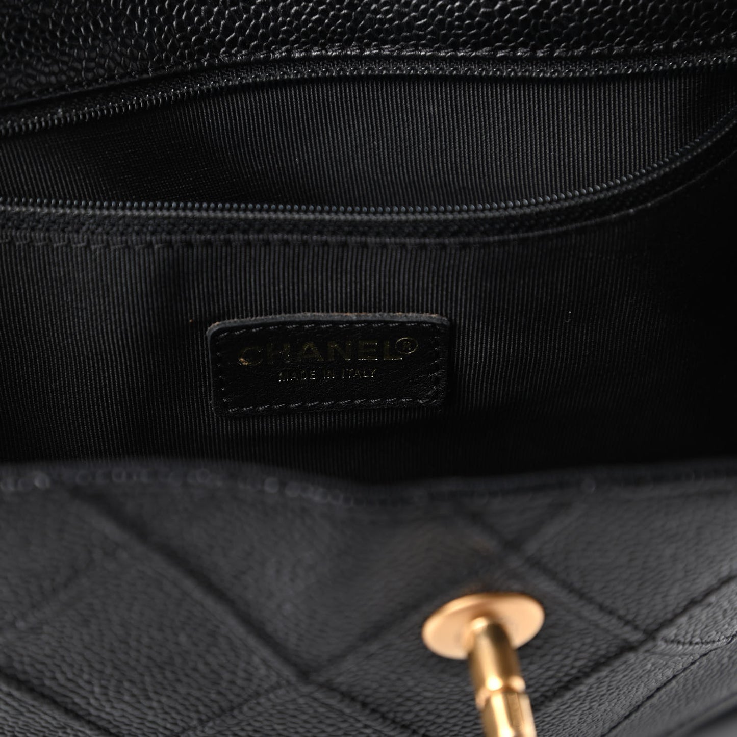Caviar Diamond Stitched Shoulder Bag Black