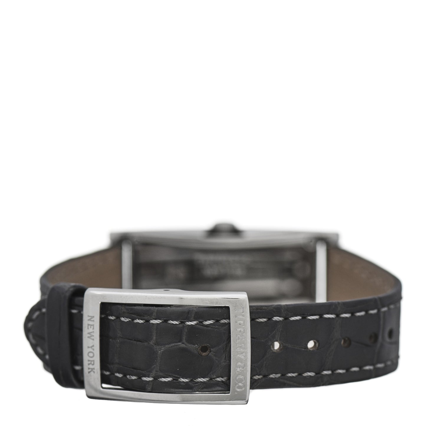 Stainless Steel Alligator 25mm East West Quartz Watch Tiffany Blue