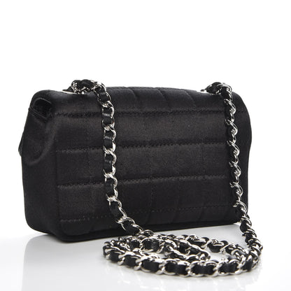 Chanel Satin Square Quilted Lipstick Charm Mini Flap Black 3 of 7