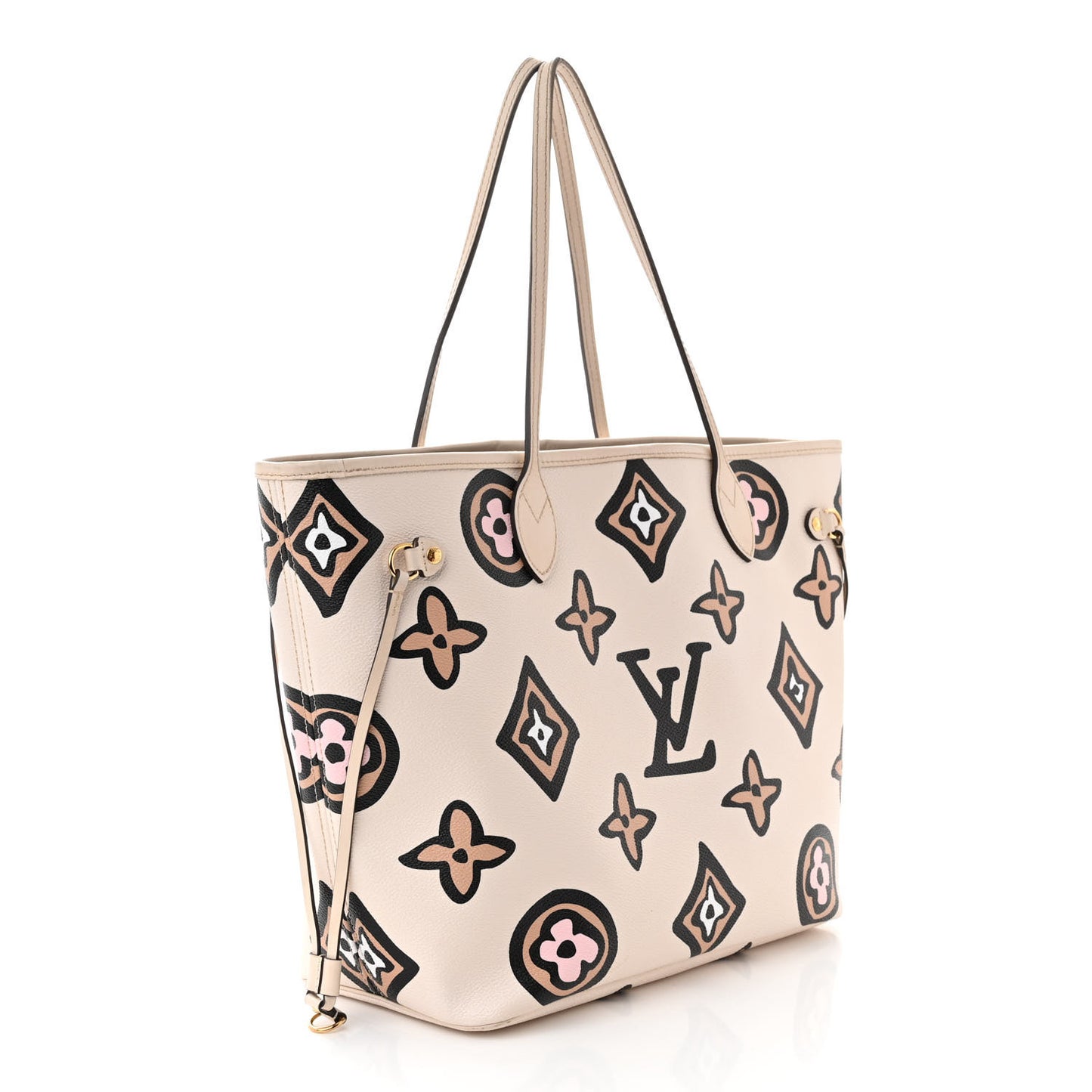 Monogram Giant Wild at Heart Neverfull MM Creme