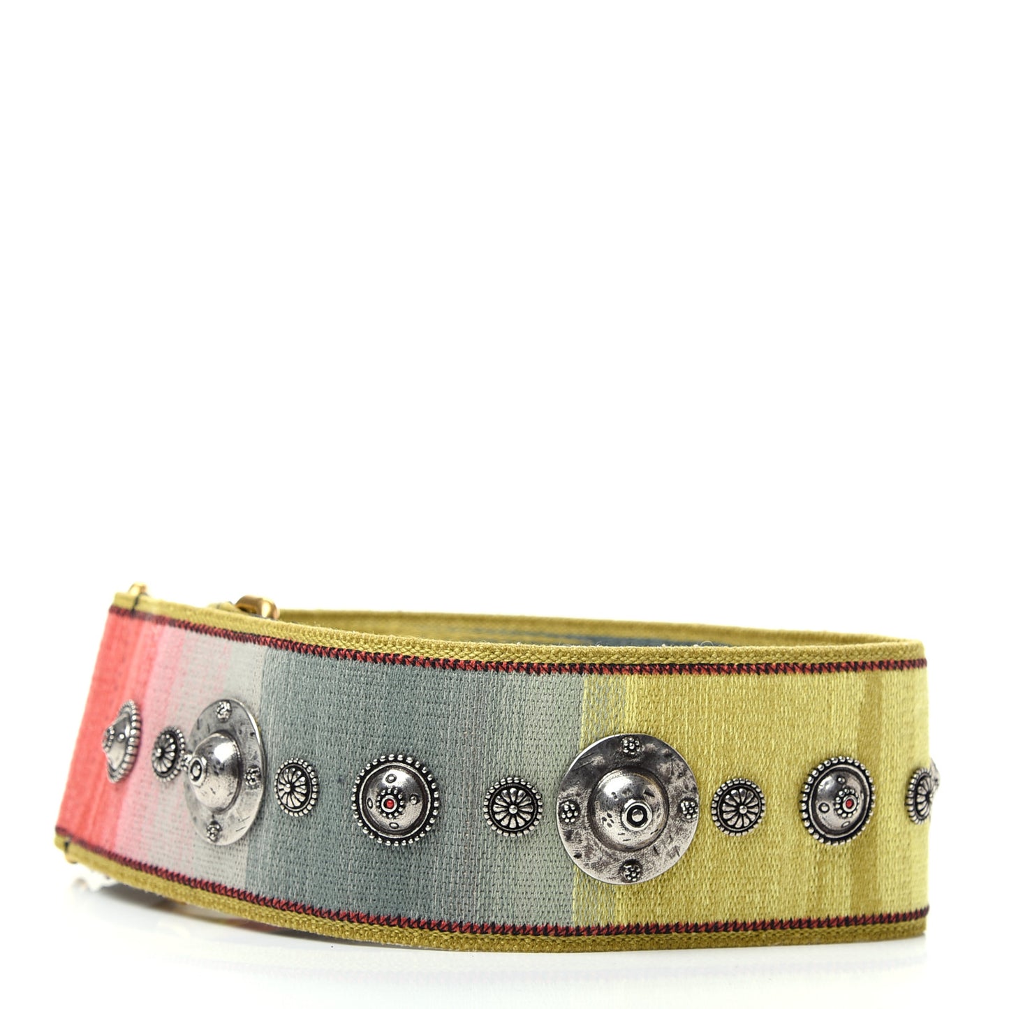 Canvas Embroidered Studded Shoulder Strap Multicolor