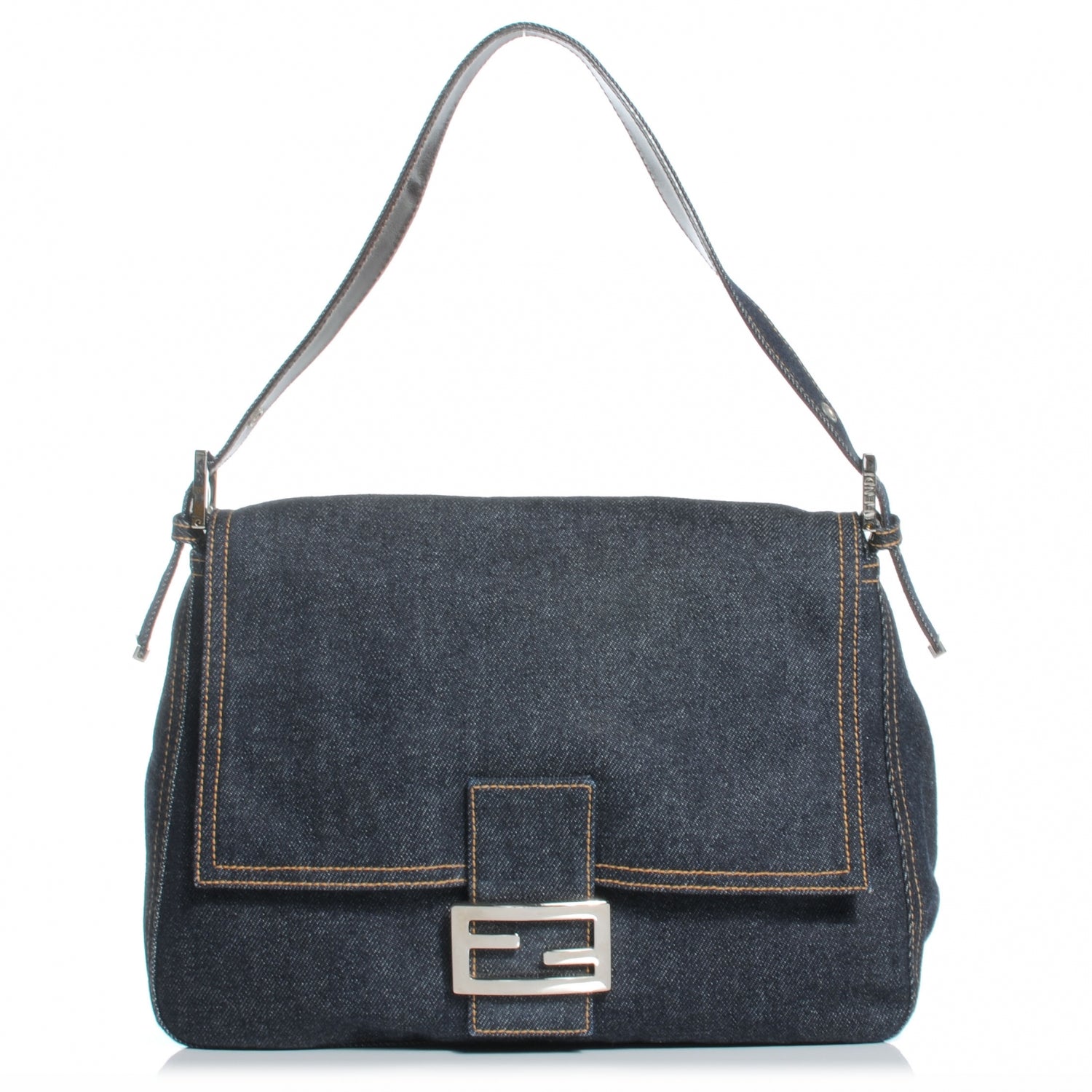 Fendi Denim Mama Baguette Blue 1 of 8