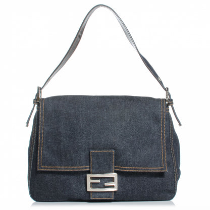 Fendi Denim Mama Baguette Blue 1 of 8