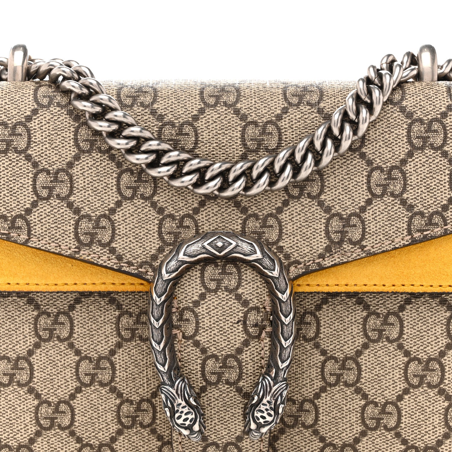 Gucci GG Supreme Monogram Mini Dionysus Shoulder Bag Yellow 8 of 14