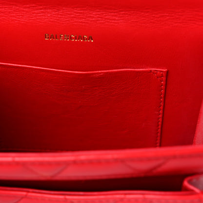 Balenciaga Nappa Calfskin Quilted XS Sharp Top Handle Bag Bright Red 9 of 17