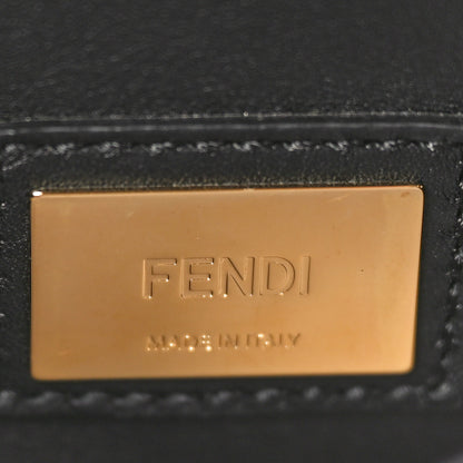 Fendi Vitello Seta Lace Up Medium Peekaboo Iconic Satchel Black 7 of 12