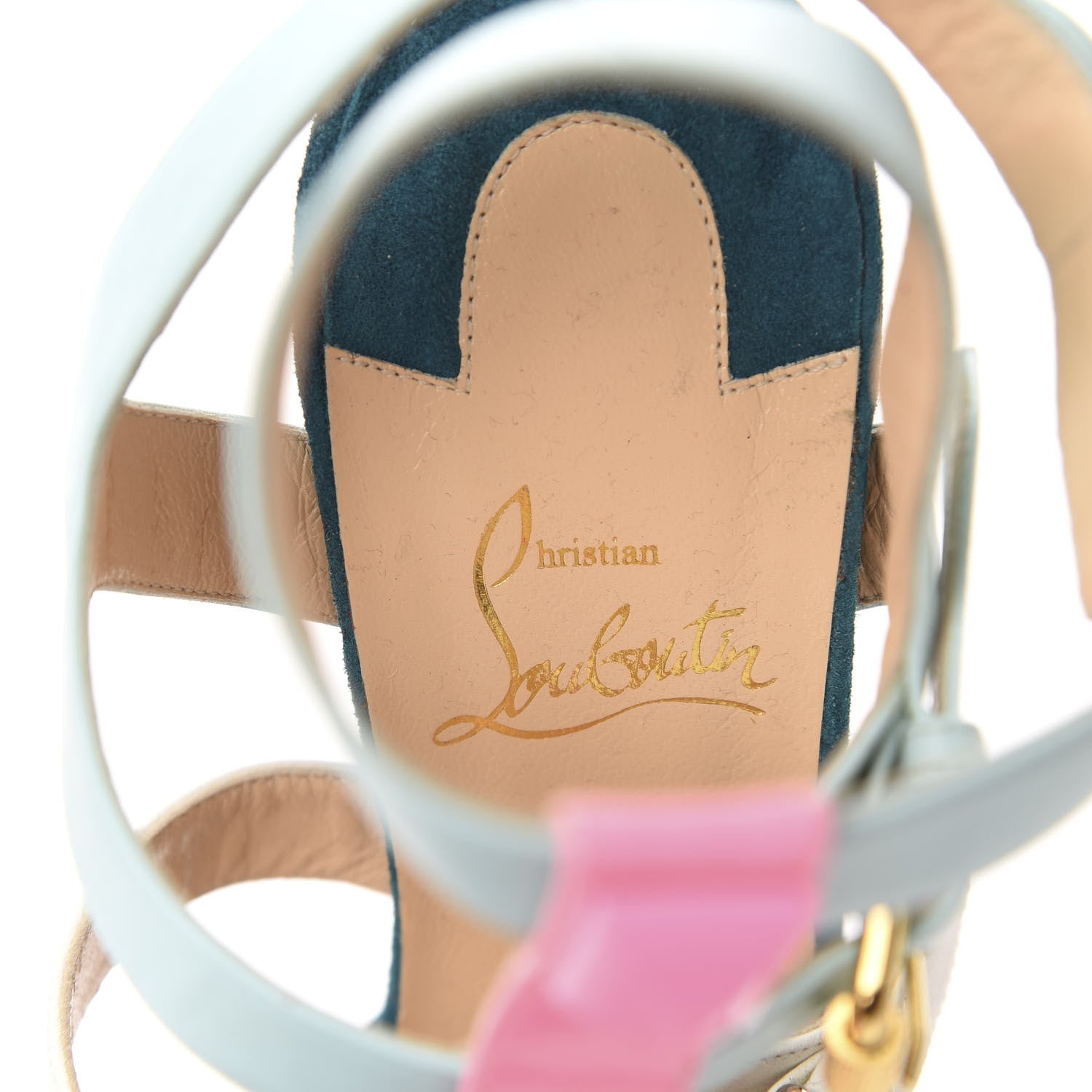 Christian Louboutin Patent Suede Glitter Rocknbuckle 140 Sandals 36.5 Version Dolly 7 of 9