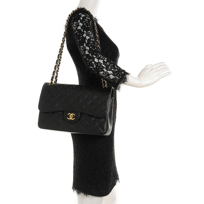 Chanel Caviar Quilted Jumbo Double Flap Black 2 of 9