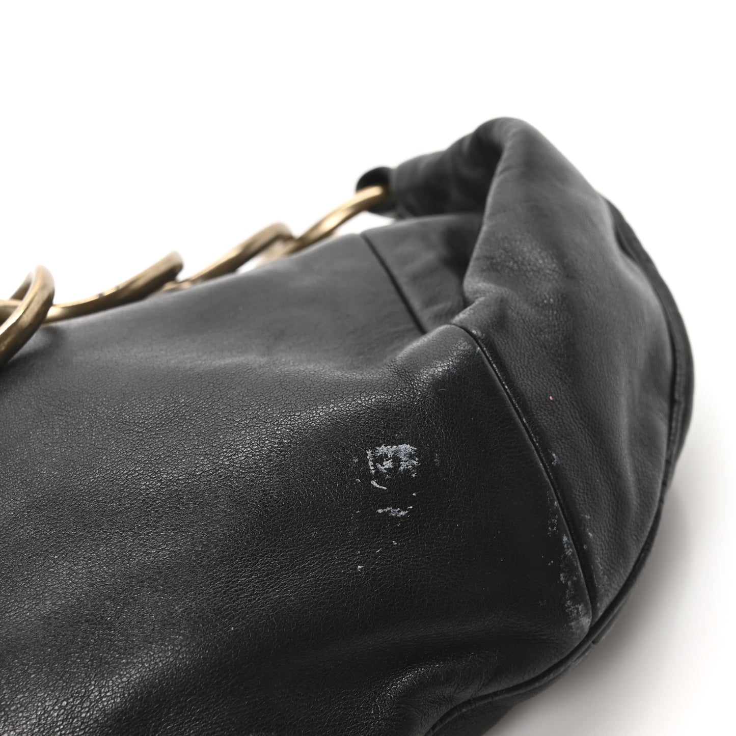 Lambskin Small Chain Hobo Black