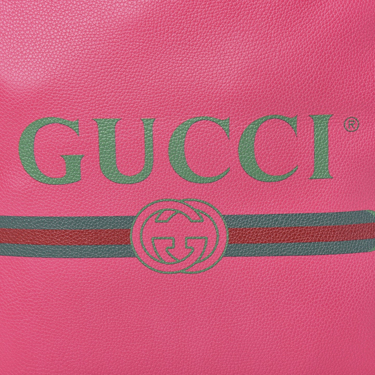 Grained Calfskin Logo Drawstring Backpack Box Pink Green Black