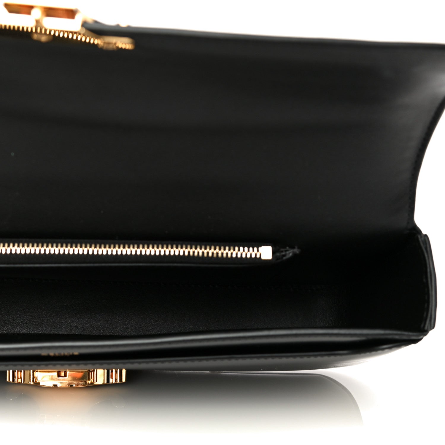 Celine Shiny Calfskin Triomphe Chain Bag Black 6 of 16