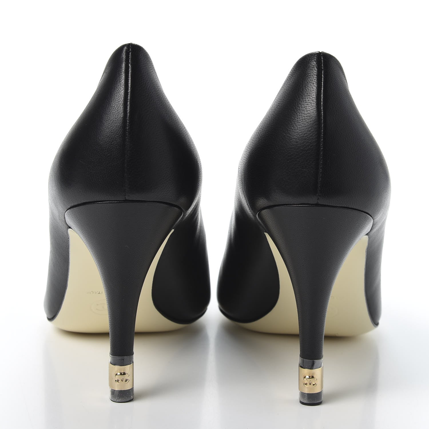 Chanel Lambskin Cap Toe CC Pumps 42 Black 6 of 10