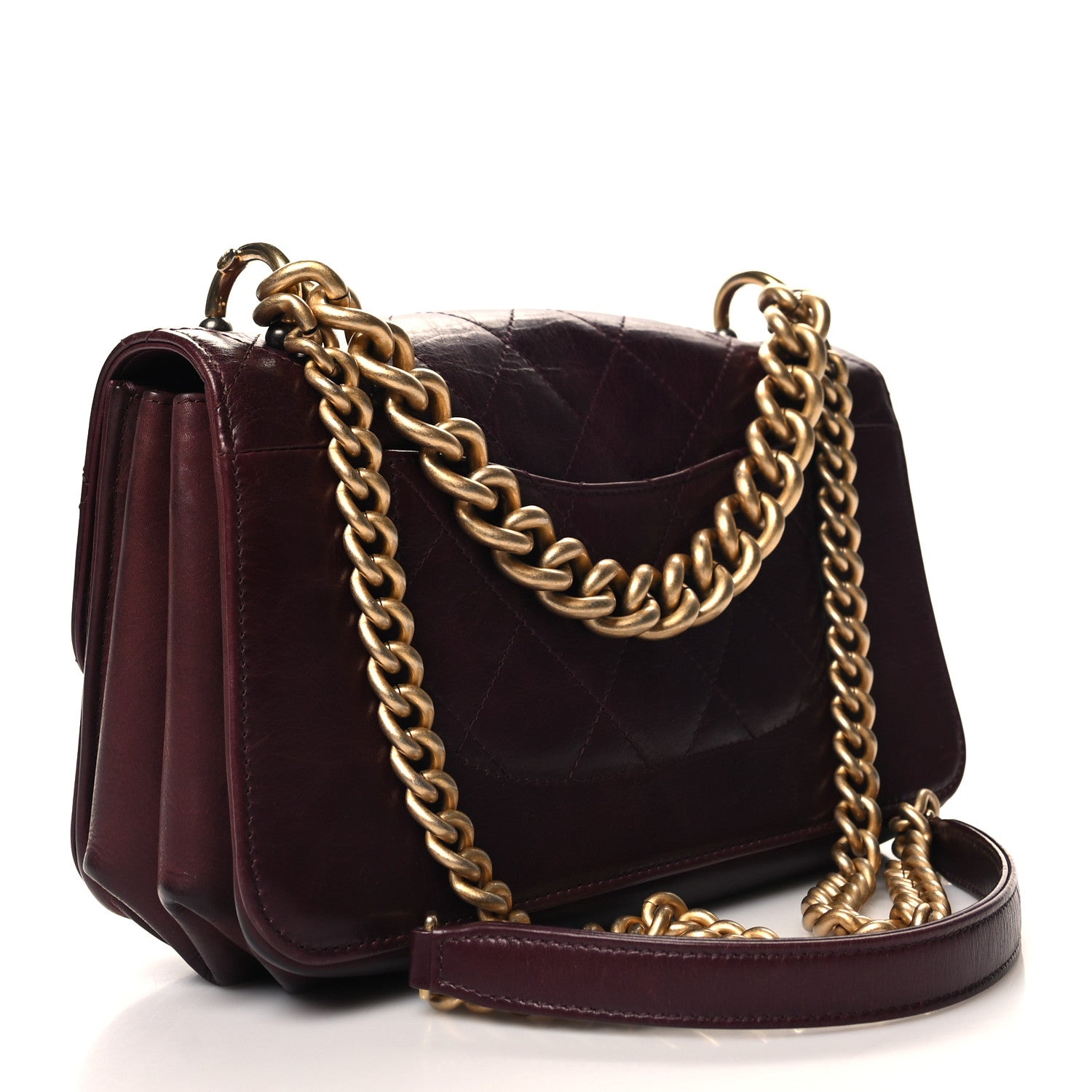 Chanel Iridescent Calfskin Quilted Small Straight Lined Flap Red 3 of 16
