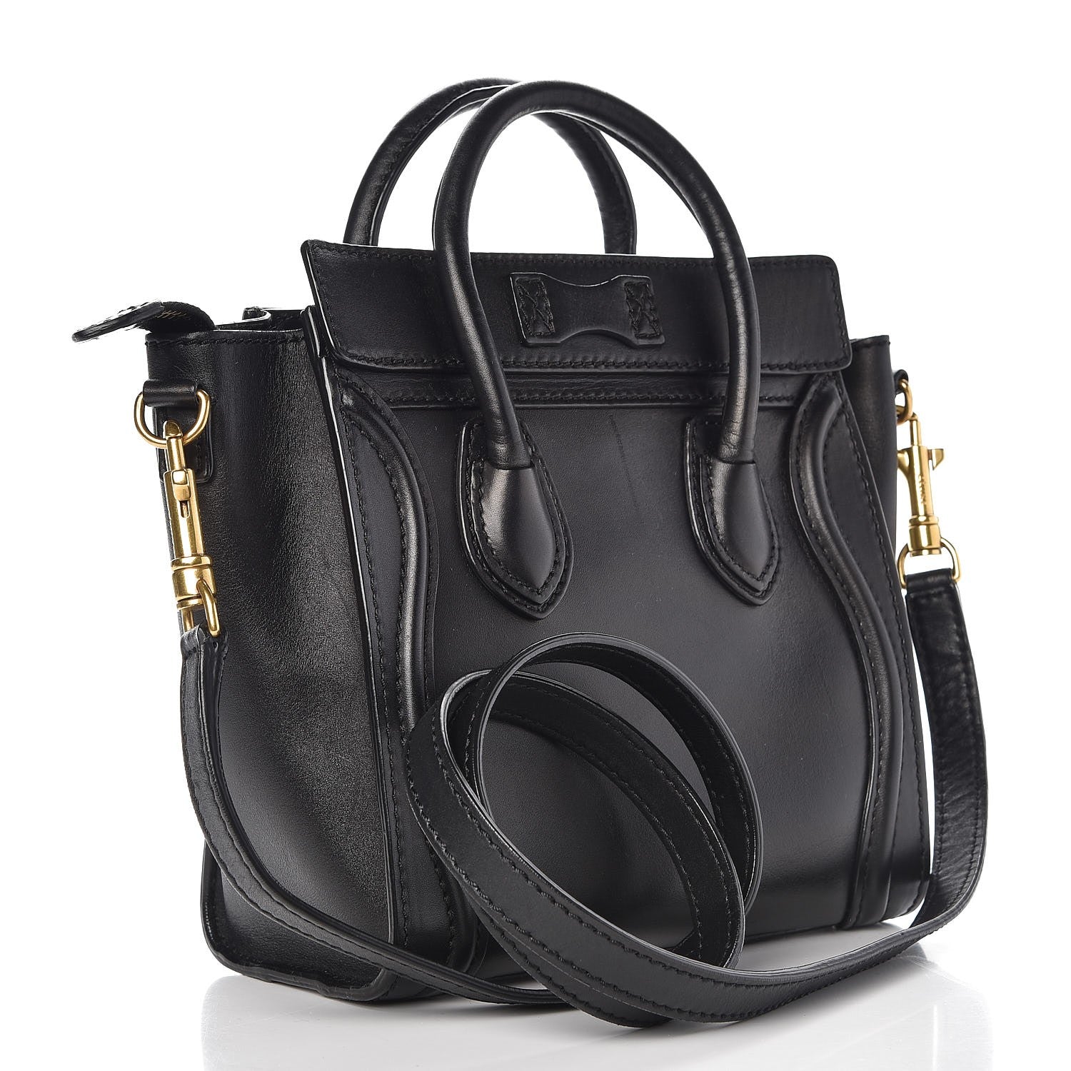 Celine Smooth Calfskin Nano Luggage Black 3 of 9