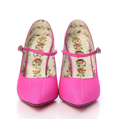 Gucci Moire Fabric Virginia Mary Jane Pumps 39 Amulet 2 of 10
