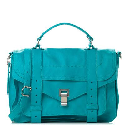 Proenza Schouler Lambskin Medium PS1 Satchel Turquoise 1 of 11