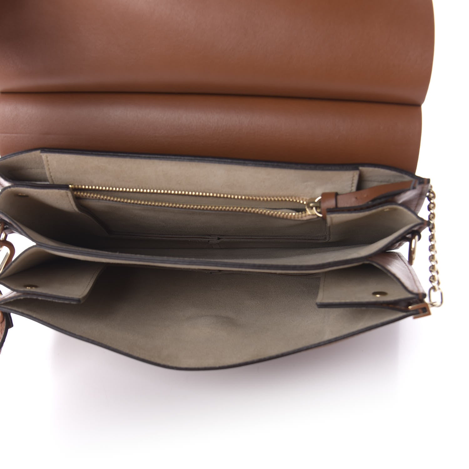Chloe Suede Calfskin Medium Faye Shoulder Bag Tobacco 5 of 9