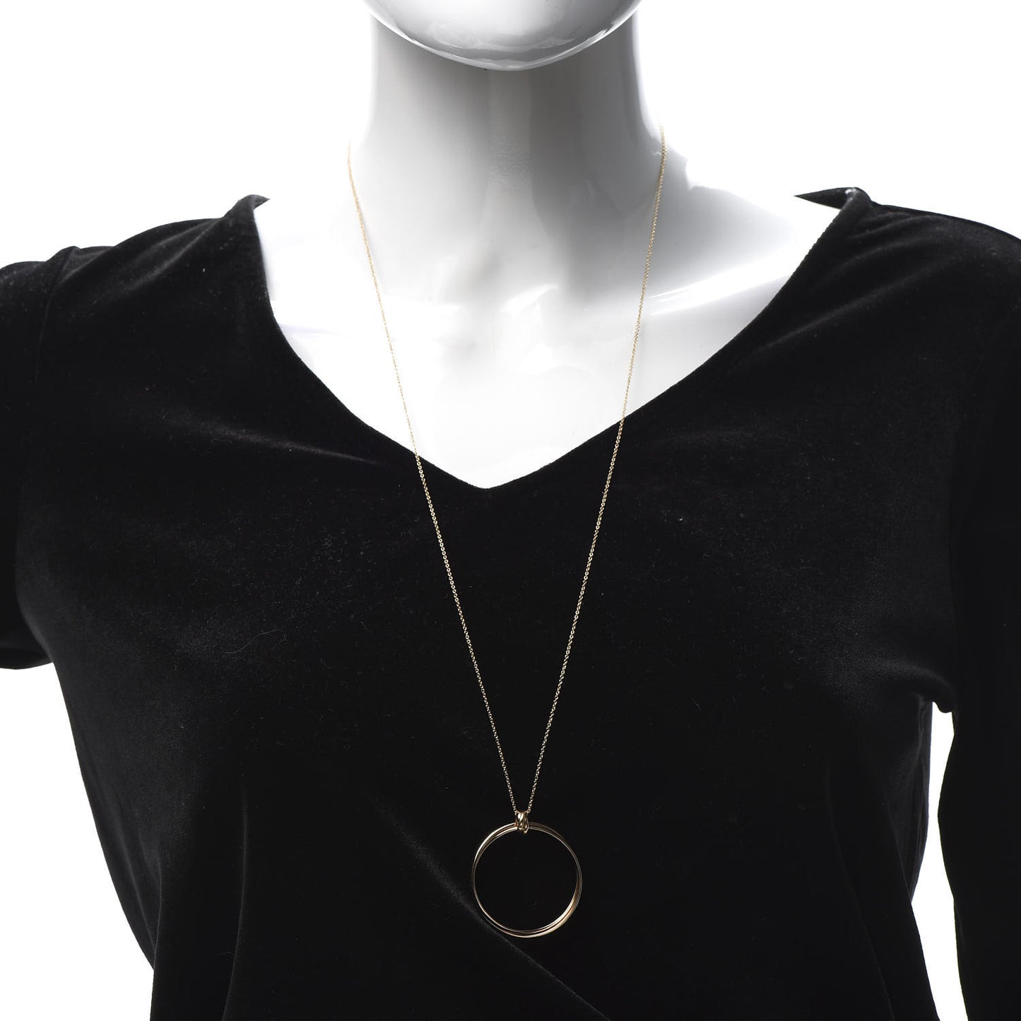 18K Rose Gold Large Paloma's Melody Circle Pendant Necklace