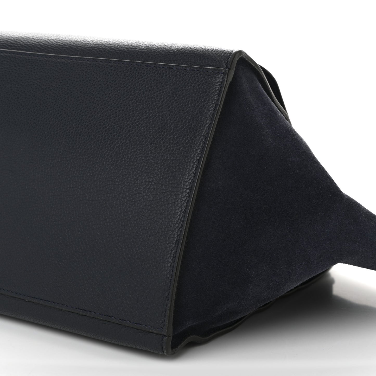 Drummed Calfskin Suede Large Trapeze Navy