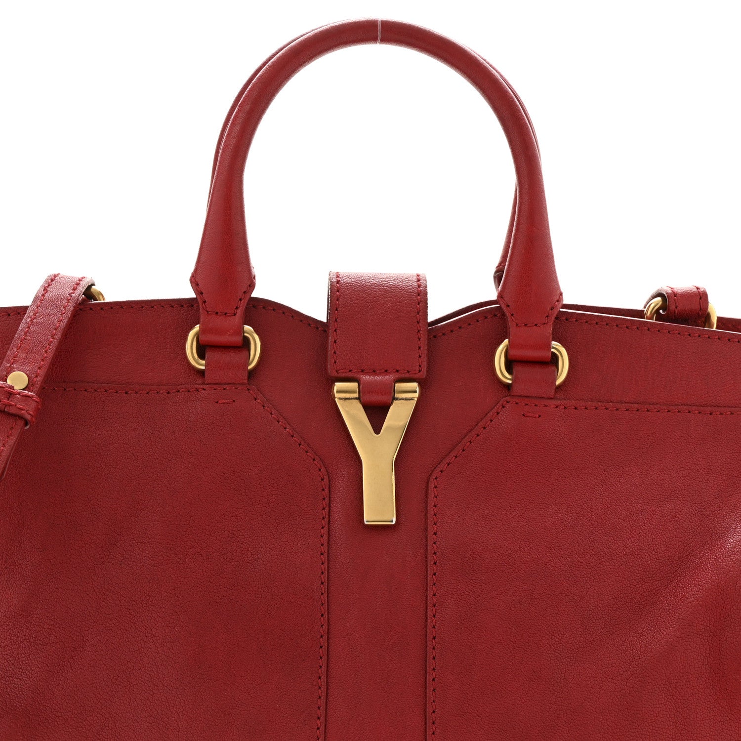 Saint Laurent Sheepskin Small Cabas ChYc  Red 7 of 13