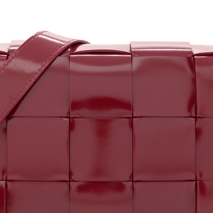 Bottega Veneta Patent Maxi Intrecciato Cassette Crossbody Bag Red 8 of 12
