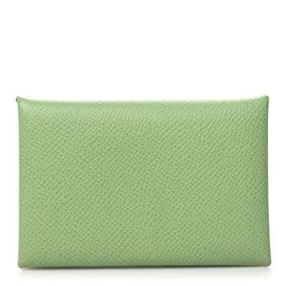 Hermes Epsom Calvi Card Case Vert Criquet 1 of 9