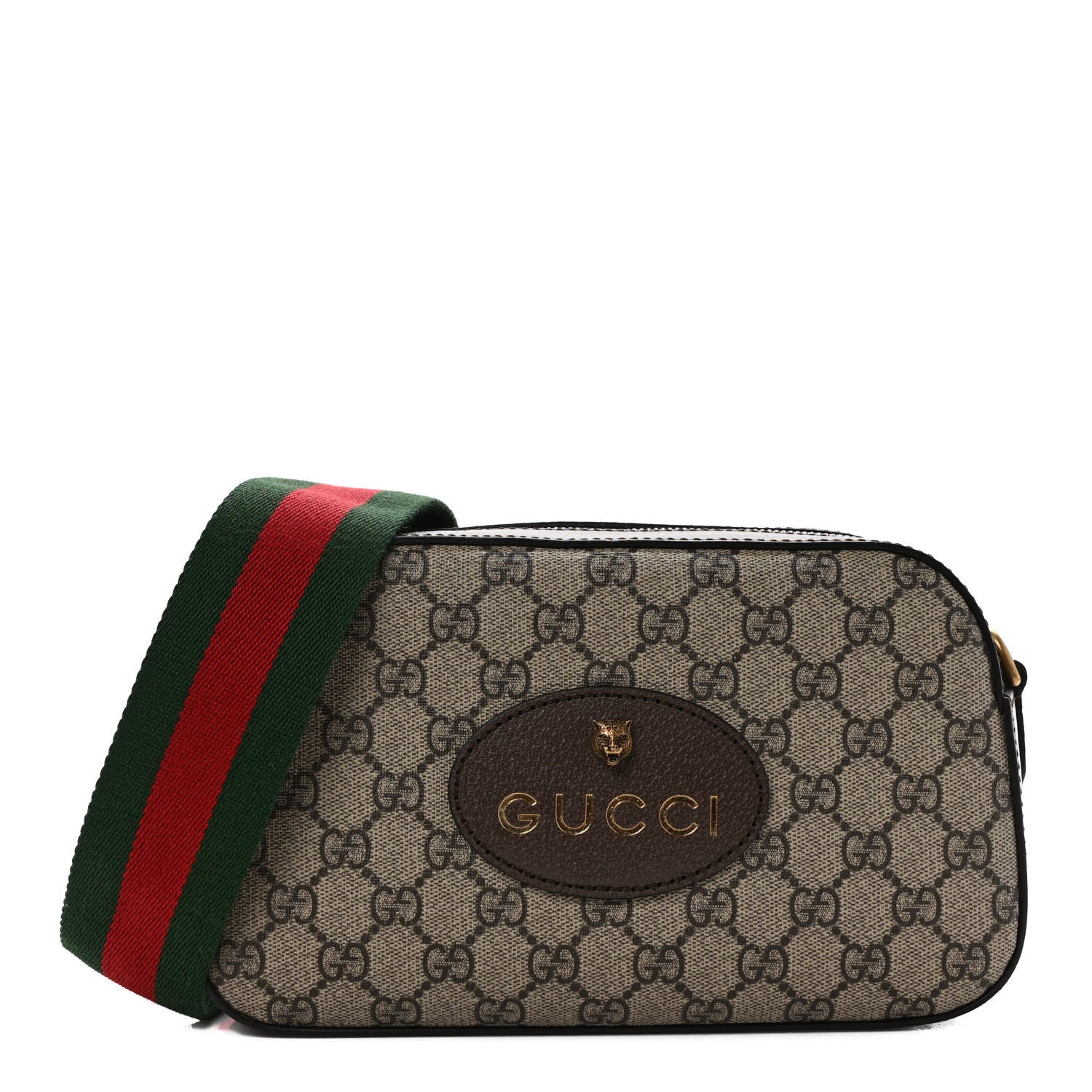 Gucci GG Supreme Monogram Web Neo Vintage Shoulder Bag Beige New Acero Crop 1 of 11