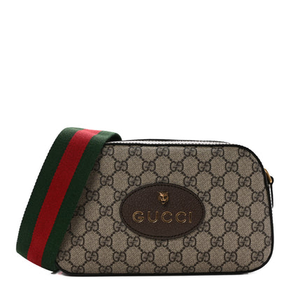 Gucci GG Supreme Monogram Web Neo Vintage Shoulder Bag Beige New Acero Crop 1 of 11