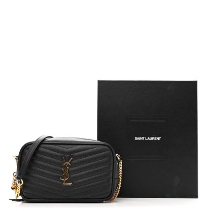 Saint Laurent Grain De Poudre Matelasse Monogram Mini Lou Camera Bag Black 11 of 11