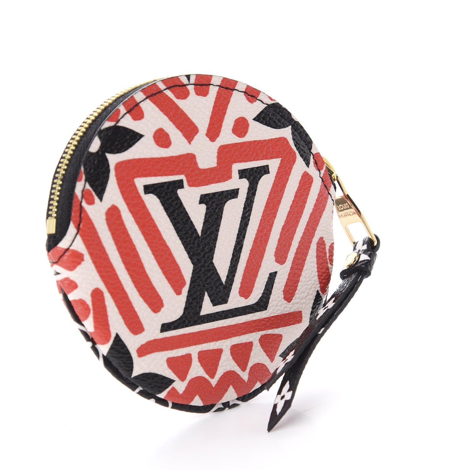 Louis Vuitton Monogram Giant Crafty Round Coin Purse Creme Rouge 2 of 5