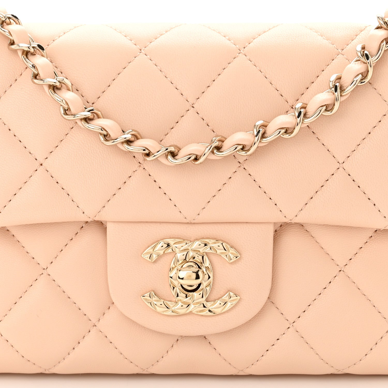 Chanel Lambskin Quilted Daily Zippy Crossbody Beige 9 of 13