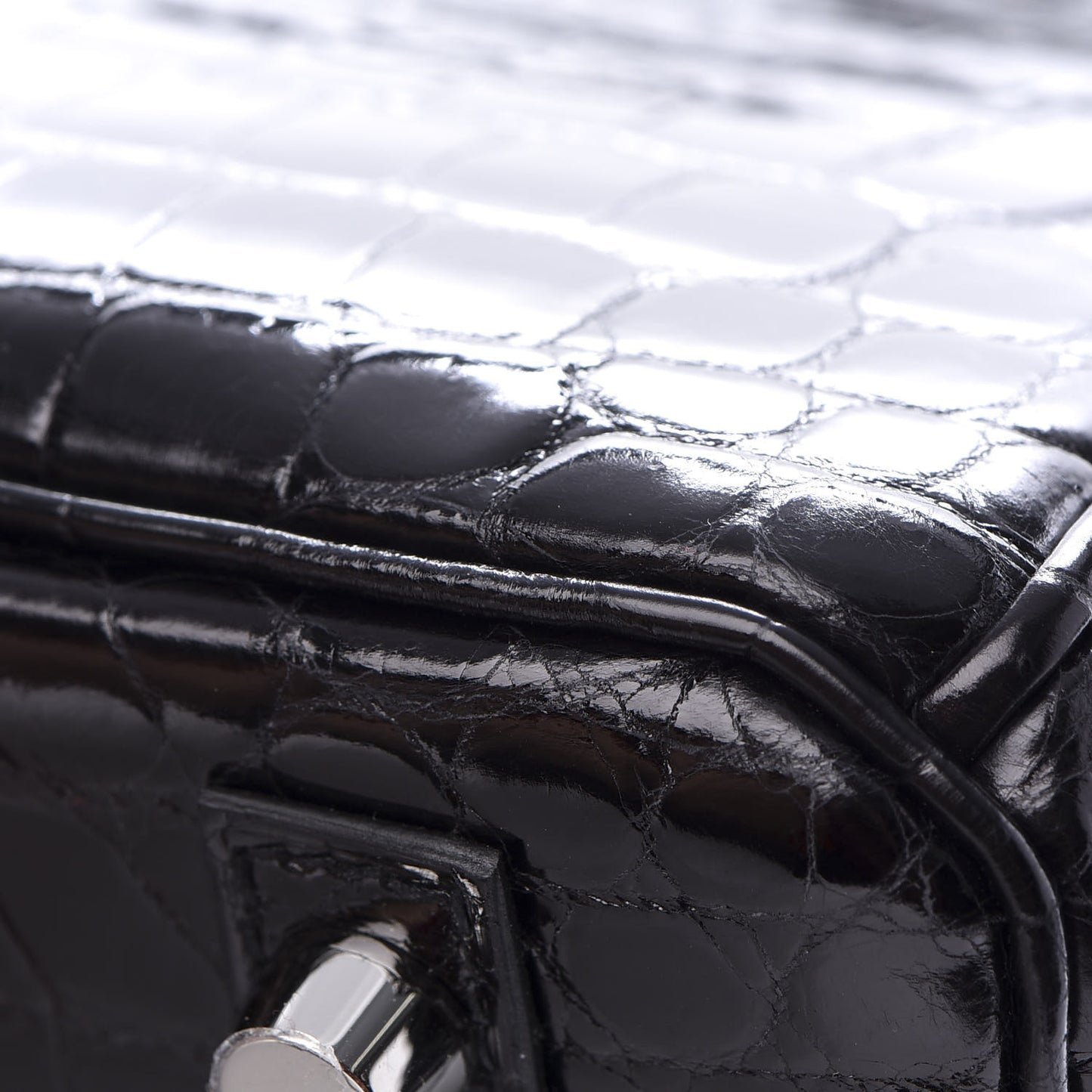 Shiny Niloticus Crocodile Birkin 25 Black