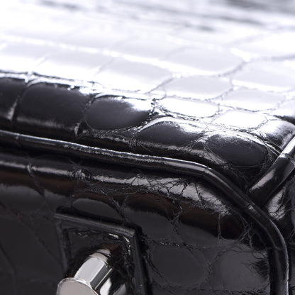 Hermes Shiny Niloticus Crocodile Birkin 25 Black 35 of 37