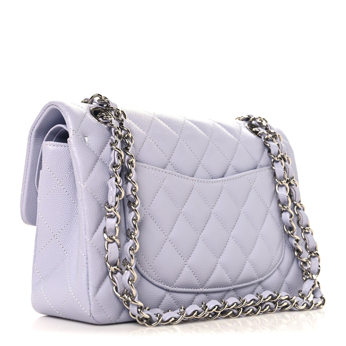 Caviar Quilted Small Double Flap Light Purple