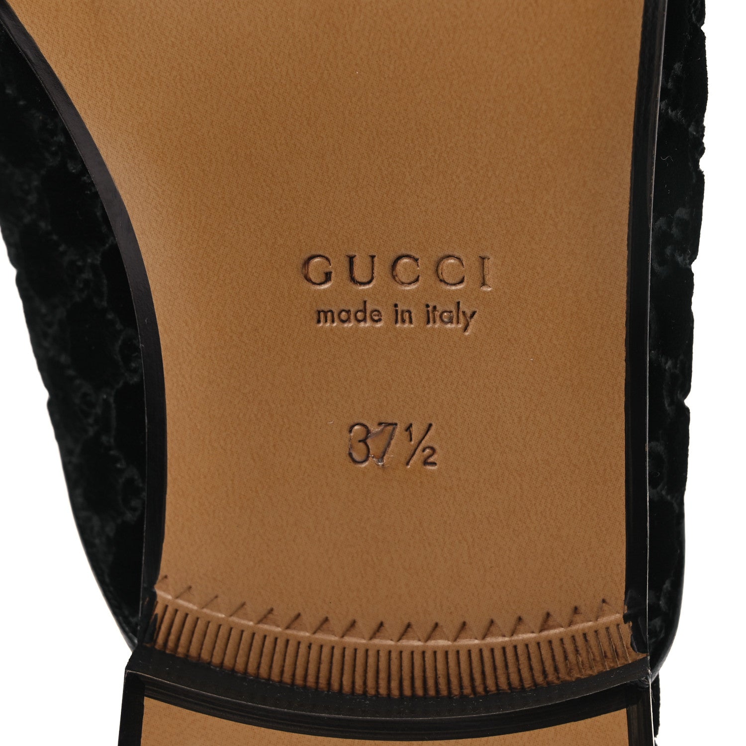 Gucci Velvet GG Monogram Womens Princetown Slippers 37.5 Black 8 of 12